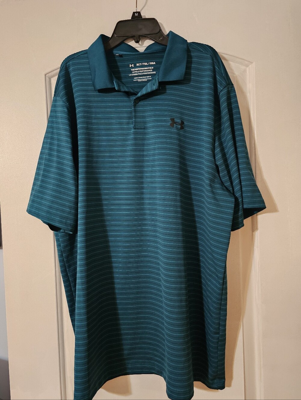 Under Armour Men’s Teal Striped Performance Polo